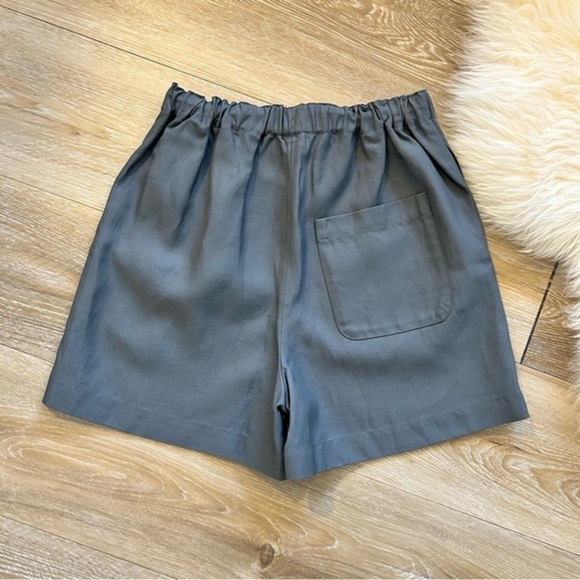 LouLou Studio de Saison Seto Slub-Texture Shorts Grey Size Small - Picture 12 of 12